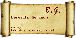Bereszky Gerzson névjegykártya